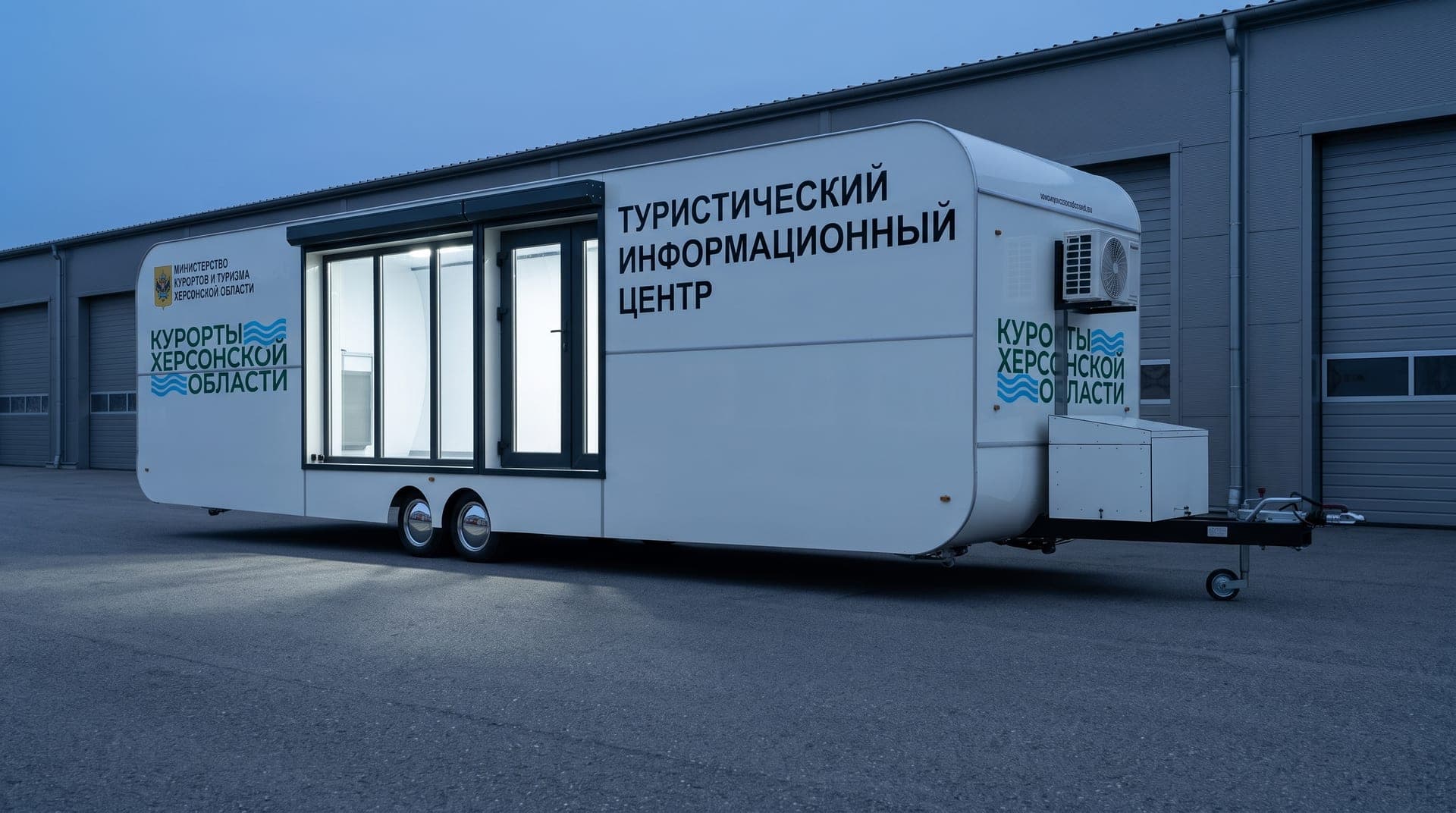 Информационный центр — торговый прицеп, длина 5 м